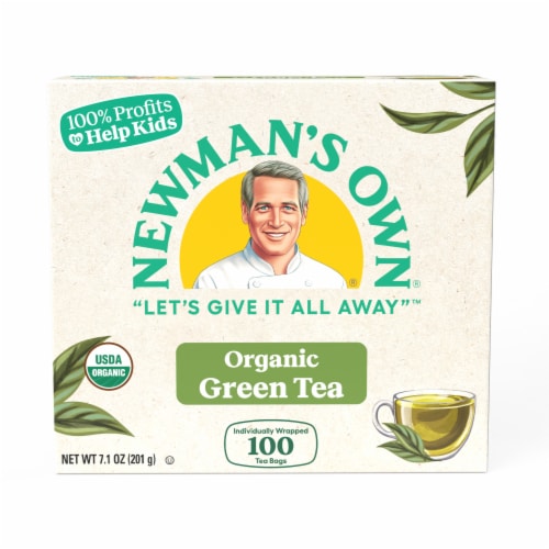 Newman's Own Organic Green Tea, Green Tea with 100 Tea Bags Per Box (Pack of 5) Perspective: back