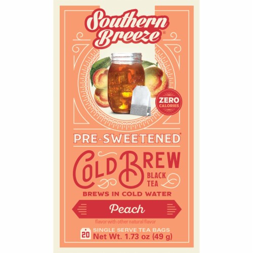 Southern Breeze Cold Brew Sweet Tea Peach Iced Tea with 20 Tea Bags