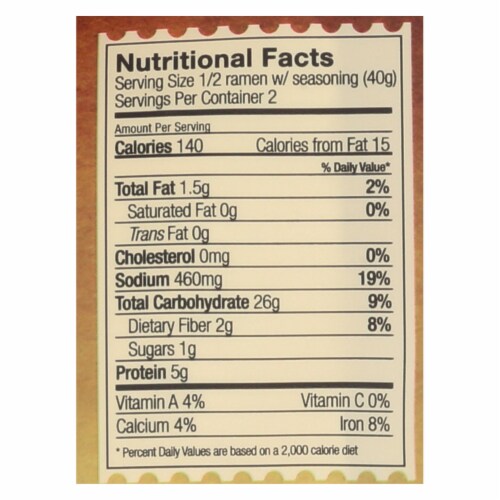 Lotus Foods Ramen - Organic - Millet and Brown Rice - with Miso Soup - 2.8 oz - case of 10 Perspective: back