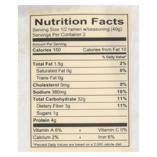 Lotus Foods Buckwheat Mushroom Brown Rice Ramen with Vegetable Soup - Case of 10 - 2.8 oz. Perspective: back