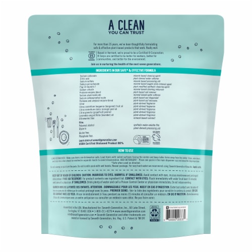 Seventh Generation™ Ultra Power Plus Fresh Citrus Dishwasher Detergent Packs Perspective: back