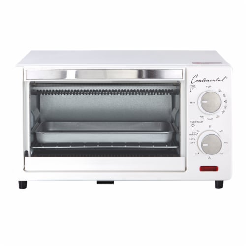 Continental 4 Slice 60 Minute Toaster Oven White Perspective: back