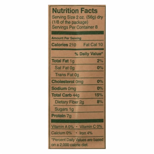 Montebello Organic Pasta - Penne Rigate - Case of 12 - 1 lb. Perspective: back
