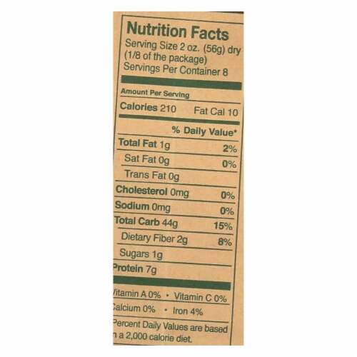 Montebello Organic Pasta - Rigatoni - Case of 12 - 1 lb. Perspective: back