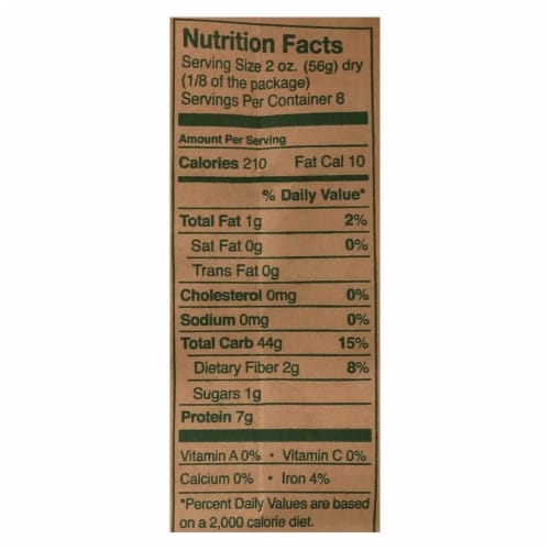 Montebello Organic Pasta - Farfalle - Case of 12 - 1 lb. Perspective: back
