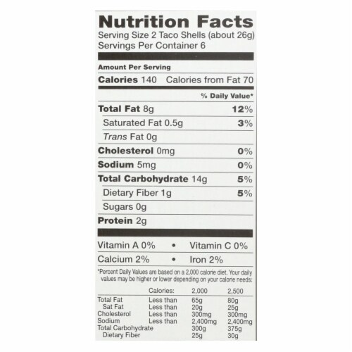 Garden of Eatin' Yellow Corn Taco Shells - Taco Shells - Case of 12 - 5.5 oz. Perspective: back