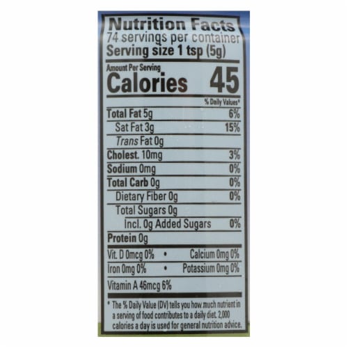Purity Farms Ghee - Clarified Butter - Case of 12 - 13 oz. Perspective: back