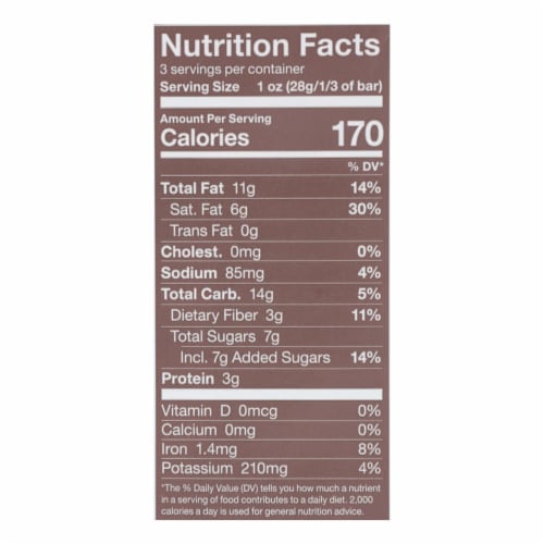 Endangered Species Chocolate Bar -Dark - 72 Per Cocoa - Sea Salt n Almonds-3 oz Bars - 12Pack Perspective: back