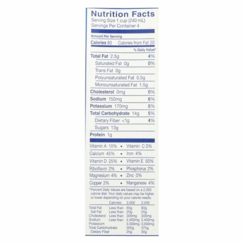 Almond Breeze - Almond Milk - Vanilla - Case of 12 - 32 fl oz. Perspective: back