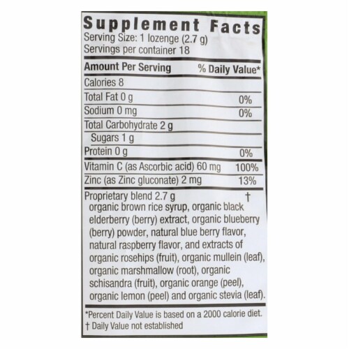 Zand Organic Blueberries Herbalozenges  - Case of 12 - 18 CT Perspective: back