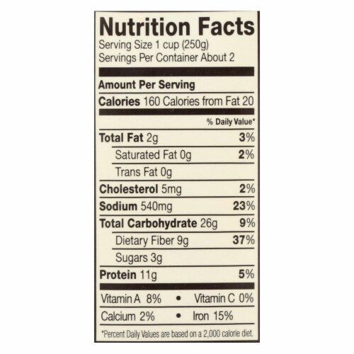 Pacific Natural Foods Uncured Ham Soup - Split Pea - Case of 12 - 17 oz. Perspective: back