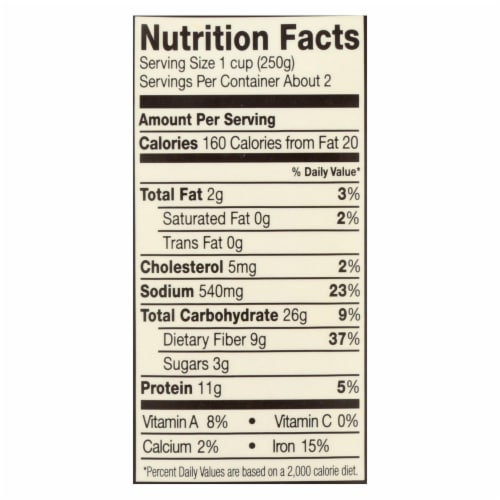 Pacific Natural Foods Uncured Ham Soup - Split Pea - Case of 12 - 17 oz. Perspective: back