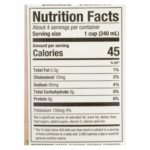 Pacific Natural Foods Bone Broth - Chicken - Case of 12 - 32 Fl oz. Perspective: back