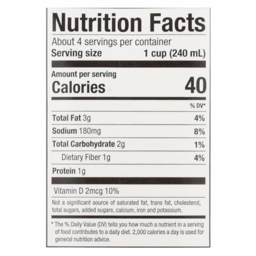 Pacific Natural Foods Almond Original - Unsweetened - Case of 12 - 32 Fl oz. Perspective: back