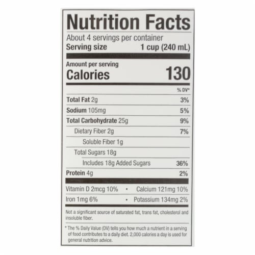 Pacific Natural Foods Oat Vanilla - Non Dairy - Case of 12 - 32 Fl oz. Perspective: back