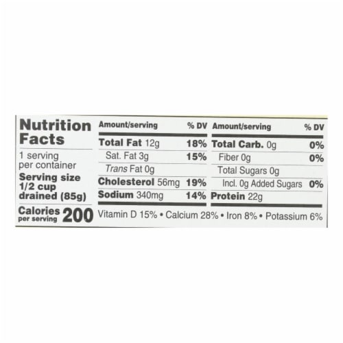 Season Brand Sardines in Pure Olive Oil - Salt Added - Case of 12 - 4.375 oz. Perspective: back