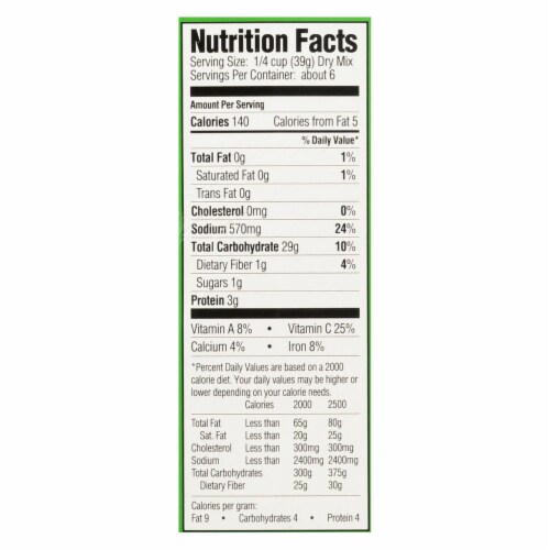 Tony Chachere's Famous Creole Cuisine Creole Jambalaya Dinner Mix  - Case of 12 - 8 OZ Perspective: back
