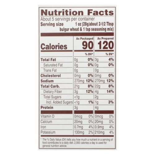 Near East Tabbouleh Mix - Wheat Salad - Case of 12 - 5.25 oz. Perspective: back