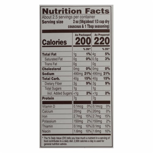 Near East Couscous Mix - Mediterranean Curry - Case of 12 - 5.7 oz. Perspective: back