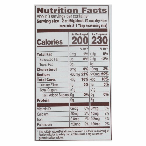 Near East Rice Pilaf Mix - Mushrooms and Herbs - Case of 12 - 6.3 oz. Perspective: back