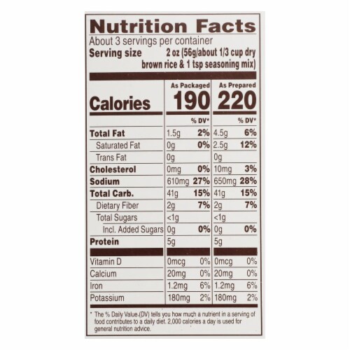 Near East Pilaf Brown Rice - Brown - Case of 12 - 6.17 oz. Perspective: back