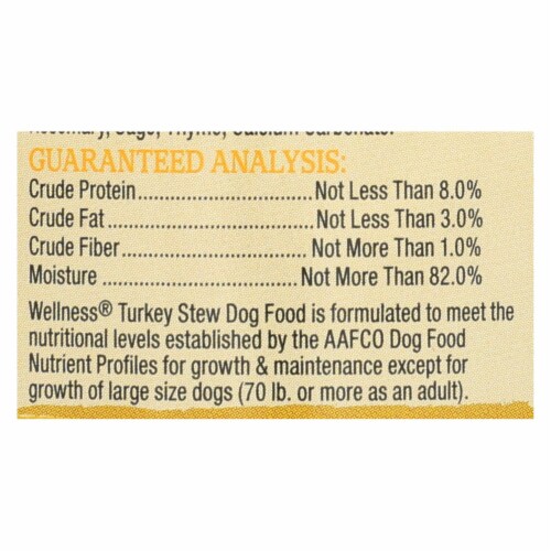 Wellness Pet Products Dog Food - Turkey with Barley and Carrots - Case of 12 - 12.5 oz. Perspective: back