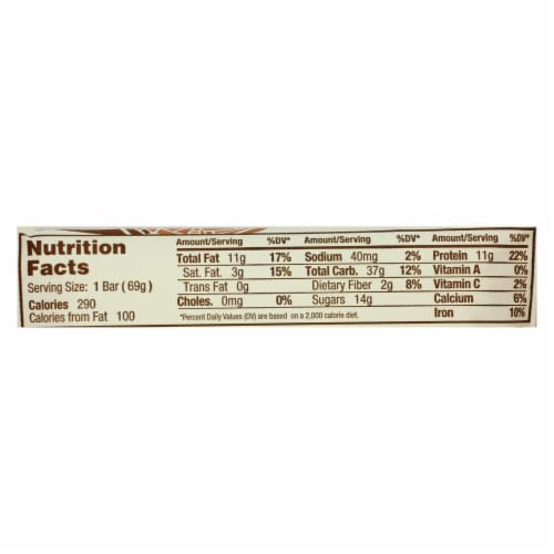 GoMacro Organic Macrobar - Peanut Butter Chocolate Chip - 2.5 oz Bars - Pack of 12 Perspective: back