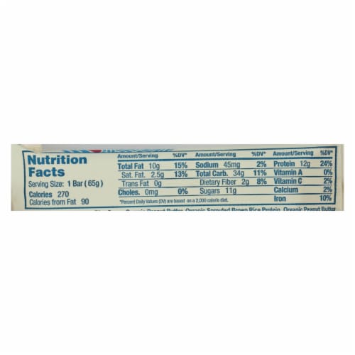 GoMacro Organic Macrobar - Peanut Protein - 2.3 oz Bars - Pack of 12 Perspective: back