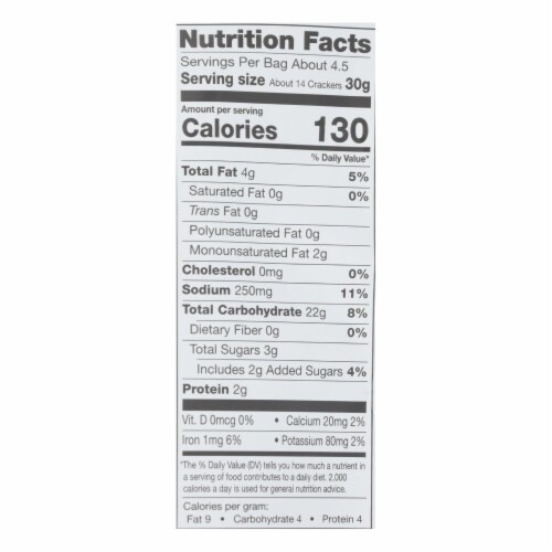 Miltons Gluten Free Baked Crackers - Multi Grain - Case of 12 - 4.5 oz. Perspective: back