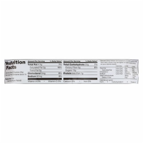 Glutino Creme Cookies - Vanilla - Case of 12 - 10.5 oz. Perspective: back