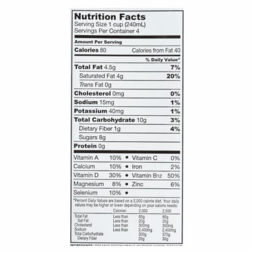 So Delicious Coconut Milk Beverage - Vanilla - Case of 12 - 32 Fl oz. Perspective: back
