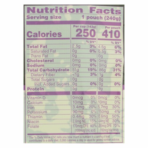 Seeds Of Change - Rice Aromatic Jasmine - Case of 12 - 8.5 OZ Perspective: back
