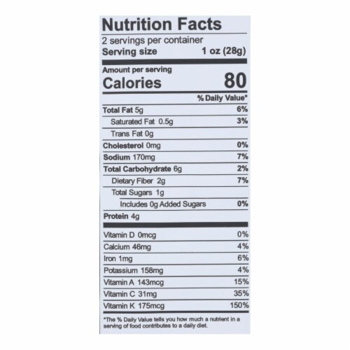 Brad's Plant Based - Crunchy Kale - Cheeze It Up - Case of 12 - 2 oz. Perspective: back