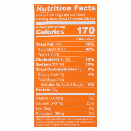 Moon Cheese's Cheddar Dehydrated Cheese Snack - Case of 12 - 2 OZ Perspective: back