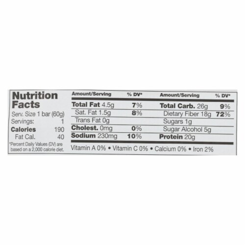 No Cow Bar Chunky Peanut Butter Bar 2.12 OZ - Pack of 12 Perspective: back