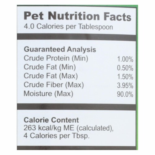 Fruitables - Pet Puree Pumpkin Can - Case of 12 - 15 OZ Perspective: back