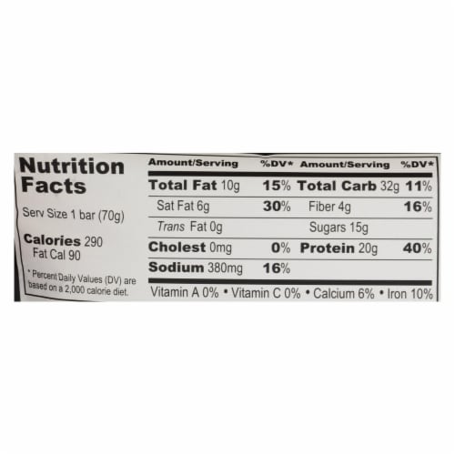 Probar Peanut Butter Chocolate Core Bar 2.46 oz - Pack of 12 Perspective: back