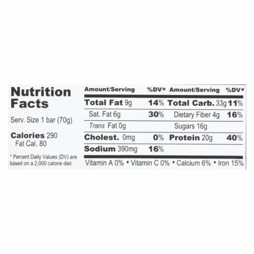 Probar Cookie Dough Core Bar 2.46 oz - Pack of 12 Perspective: back