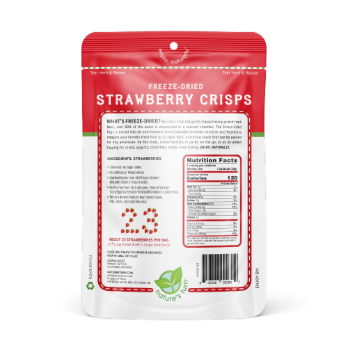 Freeze-Dried Strawberry Crisps 15g (.53oz) - 12-PACK Perspective: back