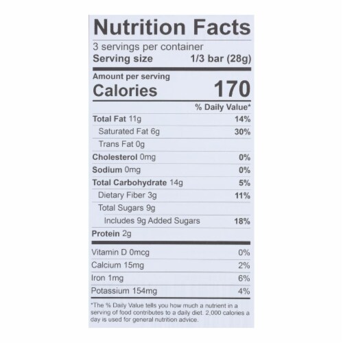 Theo Chocolate Organic Chocolate Bar- Dark - 70 Percent Cacao - Pure - 3 oz Bars - 12Pack Perspective: back