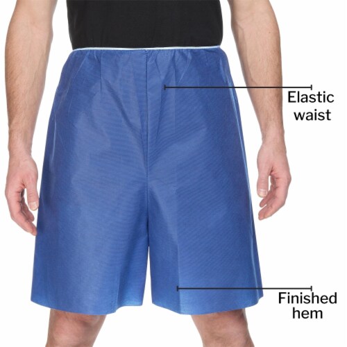 McKesson Adult Disposable Exam Shorts Blue X-Large 100 Ct Perspective: back