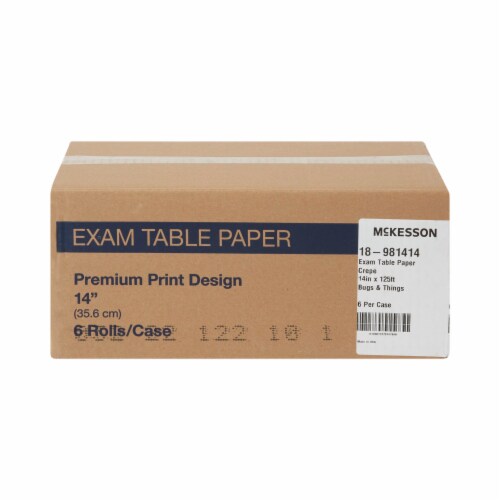 McKesson Table Paper Bugs and Things Crepe 14'' W x 125' L Pediatric 6 Rolls Perspective: back