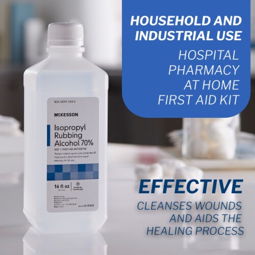 McKesson Antiseptic Isopropyl Alcohol 16 oz. Bottle Topical Liquid 70% Strength , 12 Ct Perspective: back