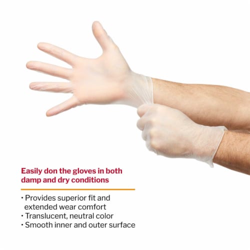 McKesson Confiderm Vinyl Exam Glove Standard Cuff Length MEDIUM 1000 per Case Perspective: back