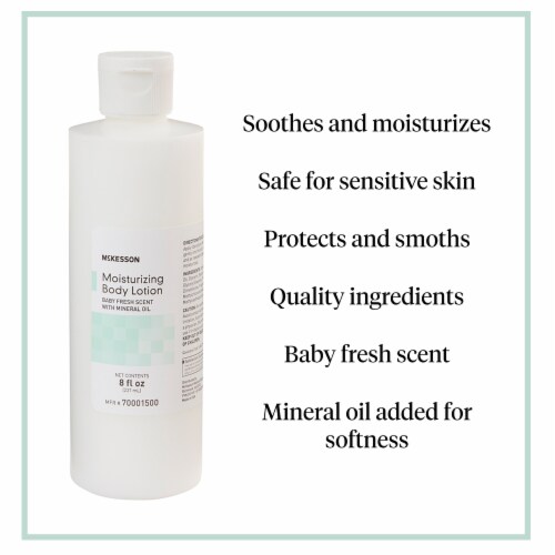 McKesson Baby Fresh Scent Hand and Body Moisturizer Lotion 8 oz. Bottle 70001500 36 Ct Perspective: back