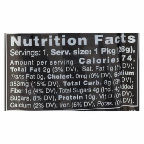 Primal Strips Vegan Jerky - Meatless - Seitan - Thai Peanut - 1 oz - Case of 24 Perspective: back