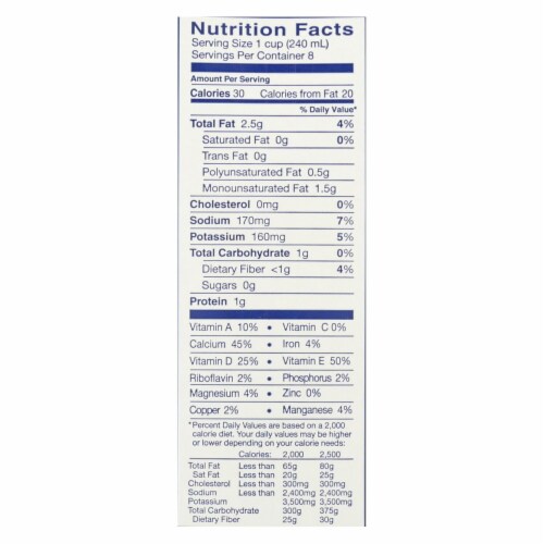 Almond Breeze - Almond Milk - Unsweetened Vanilla - Case of 8 - 64 fl oz. Perspective: back