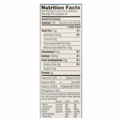 Rice Dream Original Rice Drink - Enriched Organic - Case of 8 - 64 Fl oz. Perspective: back