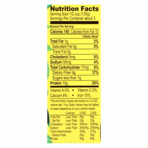 Jack's Quality Organic Black Beans - Low Sodium - Case of 8 - 13.4 oz Perspective: back