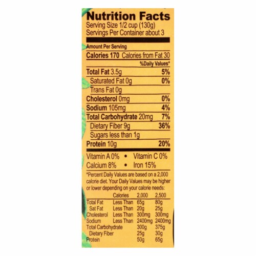 Jack's Quality Organic Garbanzo Beans - Low Sodium - Case of 8 - 13.4 oz Perspective: back